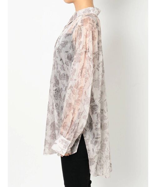 MURUA（ムルーア）の「ボリュームシアーフラワーシャツ（シャツ/ブラウス・レディース・アイボリー/ブラウン・FREE）」の12枚目の写真