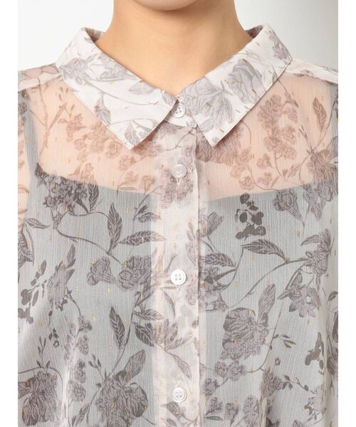 MURUA（ムルーア）の「ボリュームシアーフラワーシャツ（シャツ/ブラウス・レディース・アイボリー/ブラウン・FREE）」の14枚目の写真