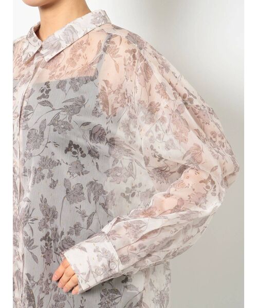 MURUA（ムルーア）の「ボリュームシアーフラワーシャツ（シャツ/ブラウス・レディース・アイボリー/ブラウン・FREE）」の15枚目の写真