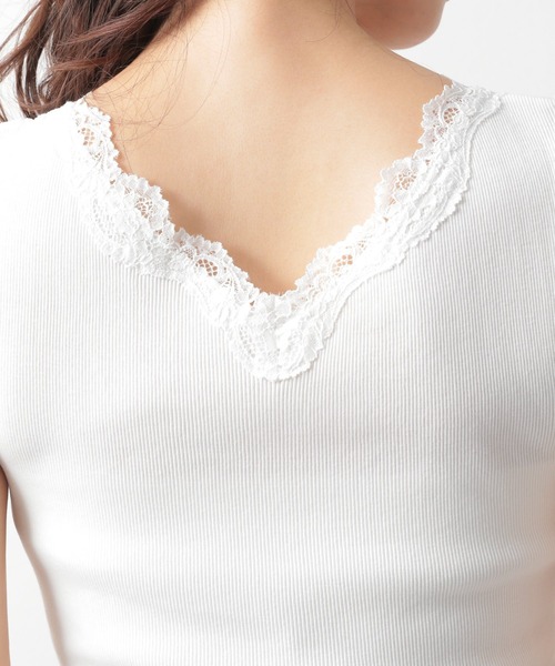 LEPSIM（レプシィム）の「抗菌レースインナータンク　924814（タンクトップ・レディース・チャコールグレー/オフホワイト/グレイッシュベージュ・MEDIUM/LARGE）」の13枚目の写真