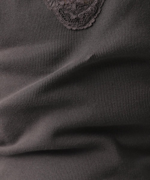 LEPSIM（レプシィム）の「抗菌レースインナータンク　924814（タンクトップ・レディース・チャコールグレー/オフホワイト/グレイッシュベージュ・MEDIUM/LARGE）」の16枚目の写真