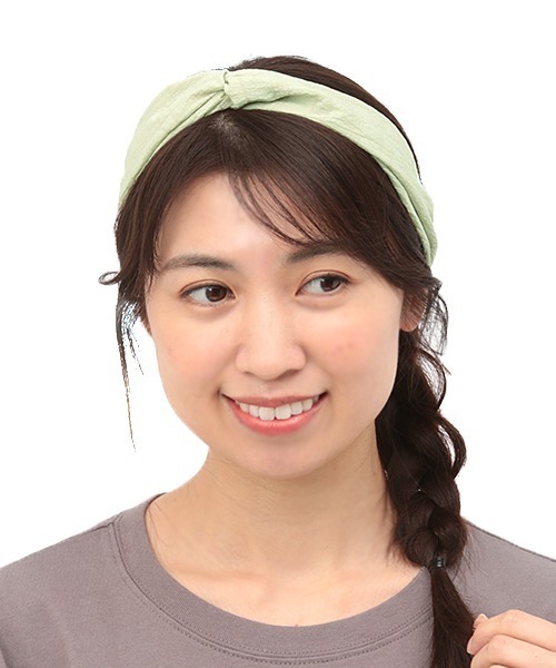 チチカカ(チチカカ)の「ムジボリュームヘアバンド(ヘアバンド・レディース・ブラック/オフホワイト/ライトグリーン・FREE)」の7枚目の写真