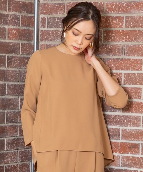 A/C DESIGN BY ALPHA CUBIC（エーシーデザインバイアルファキュービック）の「プルエラブラウス（シャツ/ブラウス・レディース・ネイビー/オフホワイト/ベージュ/ライトグリーン・11号/9号）」の3枚目の写真