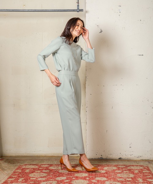 A/C DESIGN BY ALPHA CUBIC（エーシーデザインバイアルファキュービック）の「プルエラブラウス（シャツ/ブラウス・レディース・ネイビー/オフホワイト/ベージュ/ライトグリーン・11号/9号）」の5枚目の写真