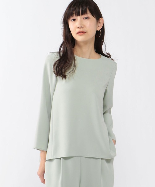 A/C DESIGN BY ALPHA CUBIC（エーシーデザインバイアルファキュービック）の「プルエラブラウス（シャツ/ブラウス・レディース・ネイビー/オフホワイト/ベージュ/ライトグリーン・11号/9号）」の20枚目の写真