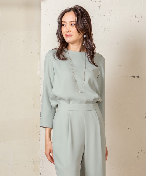 A/C DESIGN BY ALPHA CUBIC（エーシーデザインバイアルファキュービック）の「プルエラブラウス（シャツ/ブラウス・レディース・ネイビー/オフホワイト/ベージュ/ライトグリーン・11号/9号）」の22枚目の写真