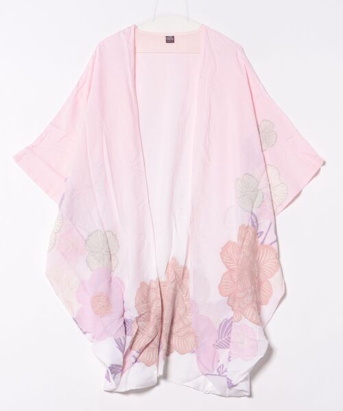 カヤ（カヤ）の「【カヤ】花笑み振袖羽織り UVロングカーディガン（カーディガン/ボレロ・レディース・ホワイト/ブラック/ベージュ/ネイビー/パープル/グリーン系その他/ライトピンク/パープル系その他・FREE）」の8枚目の写真