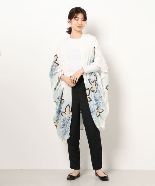 カヤ（カヤ）の「【カヤ】花笑み振袖羽織り UVロングカーディガン（カーディガン/ボレロ・レディース・ホワイト/ブラック/ベージュ/ネイビー/パープル/グリーン系その他/ライトピンク/パープル系その他・FREE）」の11枚目の写真