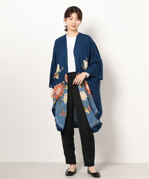 カヤ（カヤ）の「【カヤ】花笑み振袖羽織り UVロングカーディガン（カーディガン/ボレロ・レディース・ホワイト/ブラック/ベージュ/ネイビー/パープル/グリーン系その他/ライトピンク/パープル系その他・FREE）」の21枚目の写真