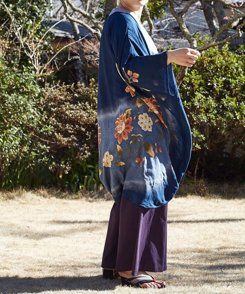 カヤ（カヤ）の「【カヤ】花笑み振袖羽織り UVロングカーディガン（カーディガン/ボレロ・レディース・ホワイト/ブラック/ベージュ/ネイビー/パープル/グリーン系その他/ライトピンク/パープル系その他・FREE）」の13枚目の写真