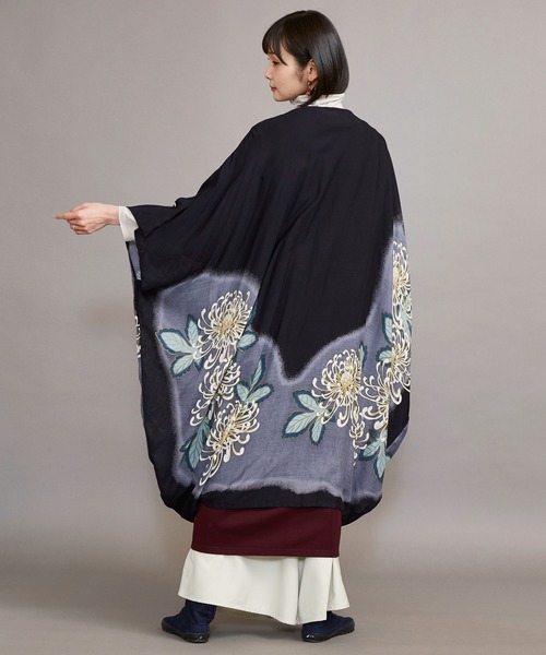 カヤ（カヤ）の「【カヤ】花笑み振袖羽織り UVロングカーディガン（カーディガン/ボレロ・レディース・ホワイト/ブラック/ベージュ/ネイビー/パープル/グリーン系その他/ライトピンク/パープル系その他・FREE）」の10枚目の写真