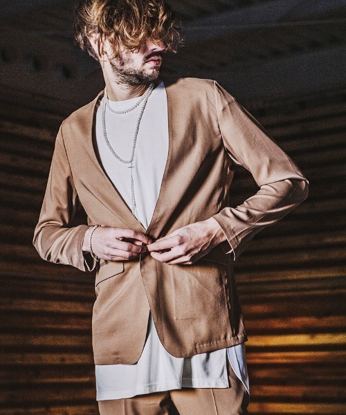NO ID.(ノーアイディ)の「mj7815- ノーカラー1B-JKT ジャケット(ノーカラージャケット・メンズ・ワイン/ベージュ/ブラック・1/2)」の6枚目の写真