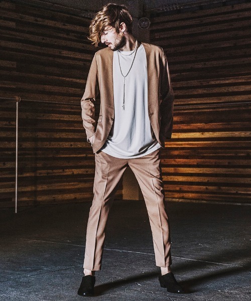 NO ID.(ノーアイディ)の「mj7815- ノーカラー1B-JKT ジャケット(ノーカラージャケット・メンズ・ワイン/ベージュ/ブラック・1/2)」の11枚目の写真