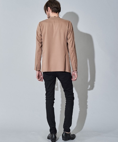 NO ID.(ノーアイディ)の「mj7815- ノーカラー1B-JKT ジャケット(ノーカラージャケット・メンズ・ワイン/ベージュ/ブラック・1/2)」の15枚目の写真