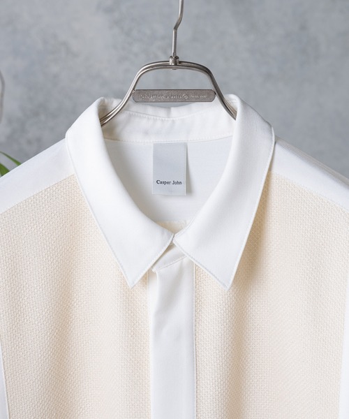CASPER JOHN（キャスパージョン）の「Knit Switch Shirts/ニットスイッチシャツ（シャツ/ブラウス・メンズ・ネイビー/ホワイト・SMALL/MEDIUM）」の8枚目の写真