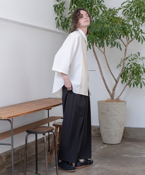 CASPER JOHN（キャスパージョン）の「Knit Switch Shirts/ニットスイッチシャツ（シャツ/ブラウス・メンズ・ネイビー/ホワイト・SMALL/MEDIUM）」の16枚目の写真