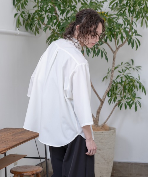 CASPER JOHN（キャスパージョン）の「Knit Switch Shirts/ニットスイッチシャツ（シャツ/ブラウス・メンズ・ネイビー/ホワイト・SMALL/MEDIUM）」の9枚目の写真
