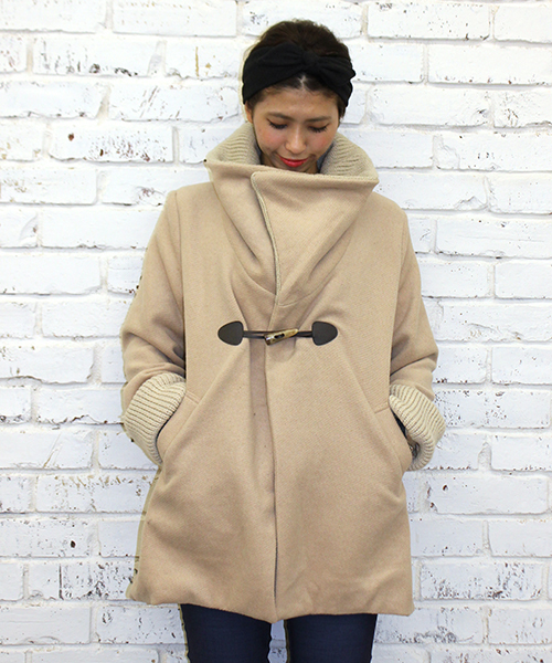 mystic（ミスティック）の「ニットBIG衿コート（その他アウター・レディース・ブラック/グレー/ベージュ/サックスブルー・FREE）」の10枚目の写真