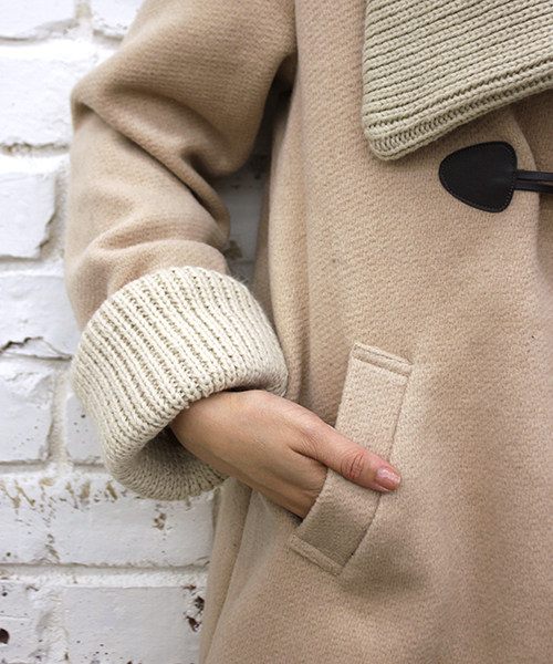 mystic（ミスティック）の「ニットBIG衿コート（その他アウター・レディース・ブラック/グレー/ベージュ/サックスブルー・FREE）」の12枚目の写真