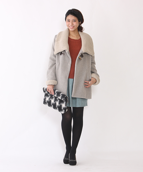 mystic（ミスティック）の「ニットBIG衿コート（その他アウター・レディース・ブラック/グレー/ベージュ/サックスブルー・FREE）」の15枚目の写真