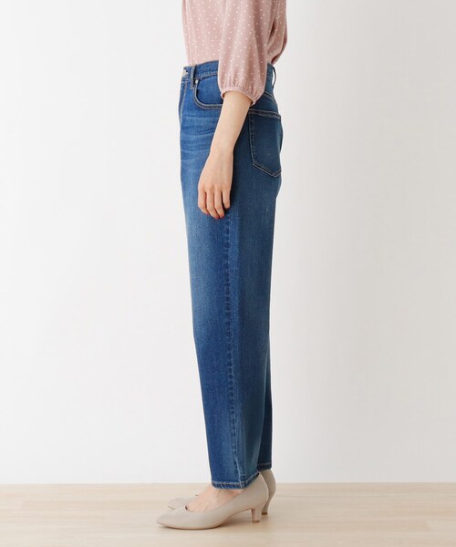 DRESKIP（ドレスキップ）の「◆デニム裾スリットパンツ（デニムパンツ・レディース・ライトブルー/ブラック・03/02）」の3枚目の写真