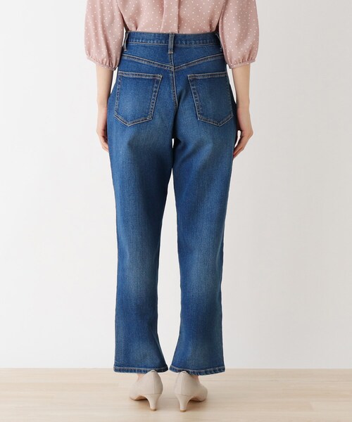 DRESKIP（ドレスキップ）の「◆デニム裾スリットパンツ（デニムパンツ・レディース・ライトブルー/ブラック・03/02）」の6枚目の写真