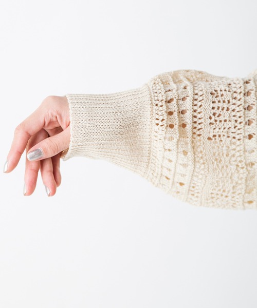 MILLION CARATS（ミリオンカラッツ）の「【STYLE4】かぎ針リラックスニット（ニット/セーター・レディース・ベージュ/オフホワイト/サックスブルー・FREE）」の9枚目の写真