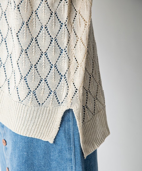 MILLION CARATS（ミリオンカラッツ）の「【STYLE4】かぎ針リラックスニット（ニット/セーター・レディース・ベージュ/オフホワイト/サックスブルー・FREE）」の10枚目の写真