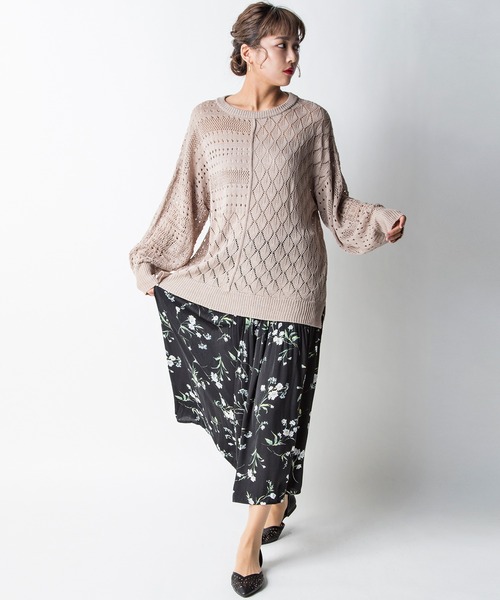 MILLION CARATS（ミリオンカラッツ）の「【STYLE4】かぎ針リラックスニット（ニット/セーター・レディース・ベージュ/オフホワイト/サックスブルー・FREE）」の13枚目の写真