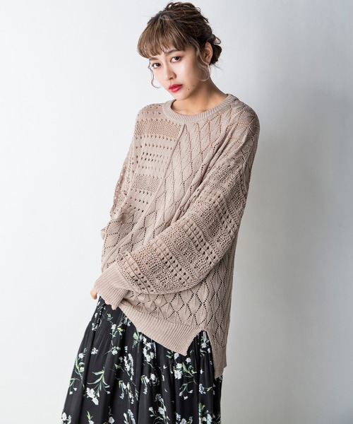 MILLION CARATS（ミリオンカラッツ）の「【STYLE4】かぎ針リラックスニット（ニット/セーター・レディース・ベージュ/オフホワイト/サックスブルー・FREE）」の14枚目の写真