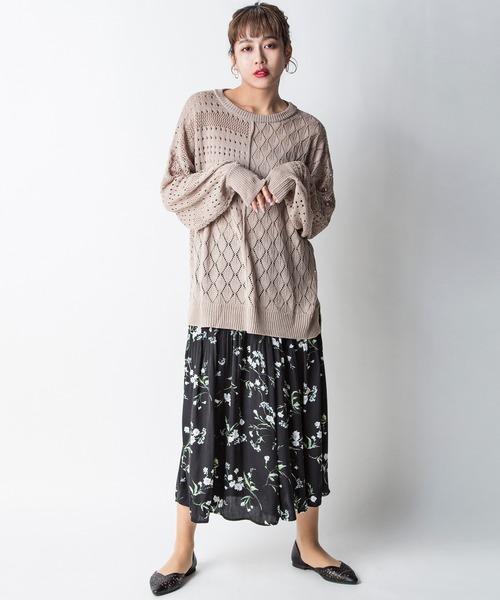 MILLION CARATS（ミリオンカラッツ）の「【STYLE4】かぎ針リラックスニット（ニット/セーター・レディース・ベージュ/オフホワイト/サックスブルー・FREE）」の16枚目の写真