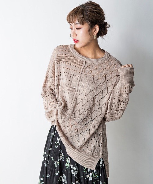 MILLION CARATS（ミリオンカラッツ）の「【STYLE4】かぎ針リラックスニット（ニット/セーター・レディース・ベージュ/オフホワイト/サックスブルー・FREE）」の17枚目の写真