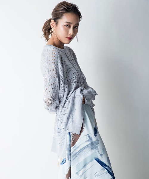 MILLION CARATS（ミリオンカラッツ）の「【STYLE4】かぎ針リラックスニット（ニット/セーター・レディース・ベージュ/オフホワイト/サックスブルー・FREE）」の20枚目の写真