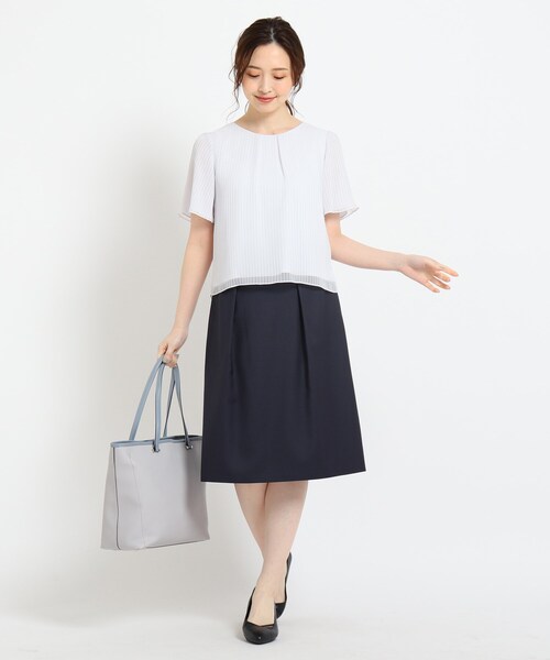 ReFLEcT - リフレクト　ストライプ柄シフォンブラウス　他二枚 Reflect（リフレクト）の「◇【洗える】ストライプシフォン