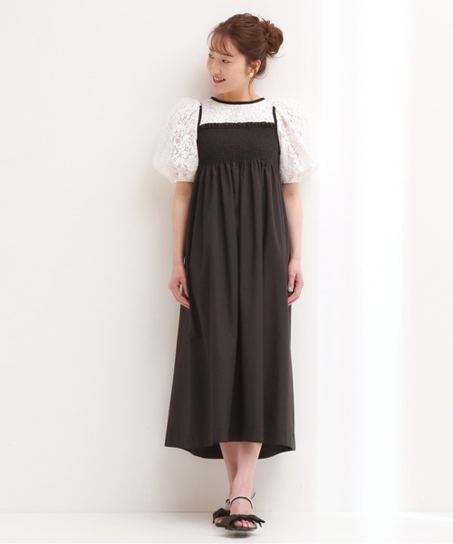 Tiara ティアラ のファッション ワンピース ドレス thバイカラーレースコンビワンピース ワンピース Packrite Com