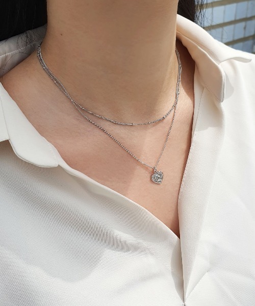 CEMONEMO（セモネモ）の「ハートコイン ネックレス 2セット/チェーンネックレス（ネックレス・レディース・シルバー/ゴールド・FREE）」の4枚目の写真