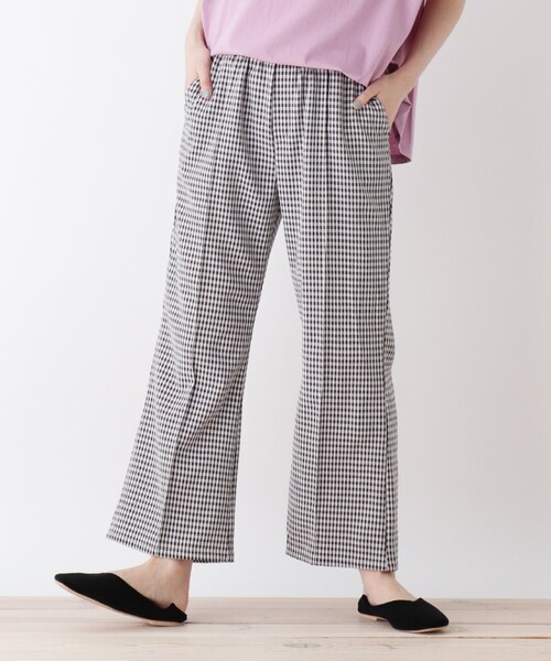 Cutie Blonde(キューティーブロンド)の「◆【S-L】セミフレアギンガムパンツ(その他パンツ・レディース・グレー系その他2/ブラック系1・01/02/03)」の2枚目の写真