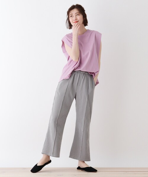 Cutie Blonde(キューティーブロンド)の「◆【S-L】セミフレアギンガムパンツ(その他パンツ・レディース・グレー系その他2/ブラック系1・01/02/03)」の5枚目の写真