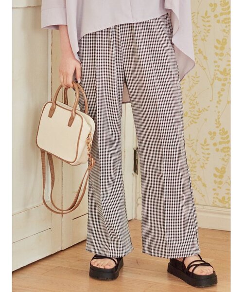 Cutie Blonde(キューティーブロンド)の「◆【S-L】セミフレアギンガムパンツ(その他パンツ・レディース・グレー系その他2/ブラック系1・01/02/03)」の12枚目の写真