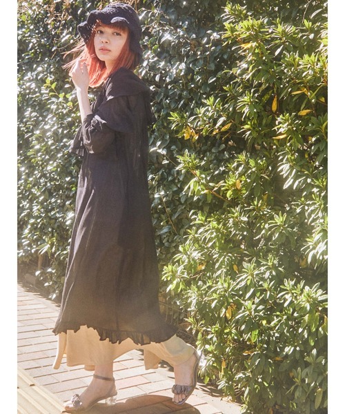 merry jenny（メリージェニー）の「コットンリラクシーフリルワンピース（ワンピース・レディース・ブラック/オフホワイト・FREE）」の6枚目の写真