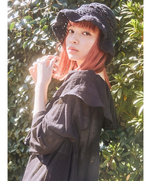 merry jenny（メリージェニー）の「コットンリラクシーフリルワンピース（ワンピース・レディース・ブラック/オフホワイト・FREE）」の9枚目の写真