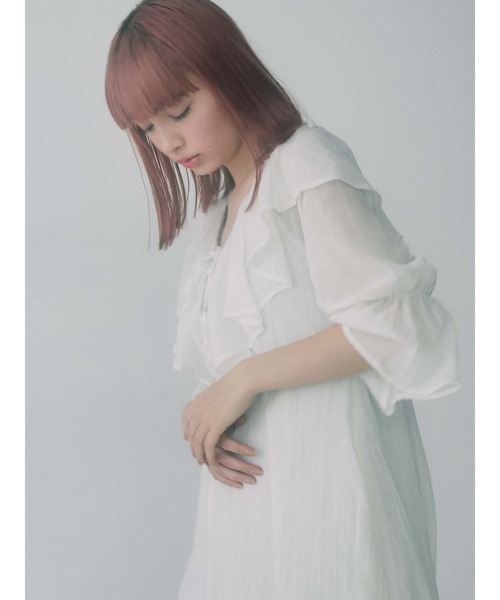 merry jenny（メリージェニー）の「コットンリラクシーフリルワンピース（ワンピース・レディース・ブラック/オフホワイト・FREE）」の16枚目の写真