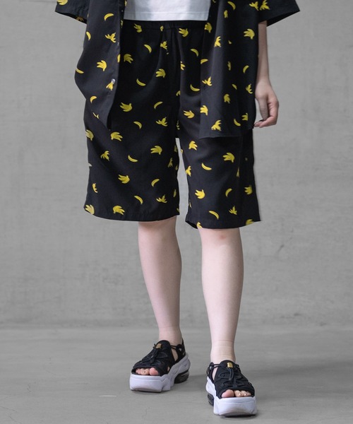 Naive magic（ナイーブマジック）の「【a】シルクタッチ ポリエステル 総柄シェフショーツ（その他パンツ・メンズ・ピンク/ホワイト/ブラック系その他2/ブラック系その他/ブラック/ブラック系その他3・LARGE/MEDIUM）」の3枚目の写真