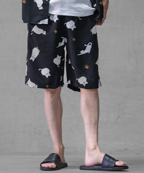 Naive magic（ナイーブマジック）の「【a】シルクタッチ ポリエステル 総柄シェフショーツ（その他パンツ・メンズ・ピンク/ホワイト/ブラック系その他2/ブラック系その他/ブラック/ブラック系その他3・LARGE/MEDIUM）」の10枚目の写真