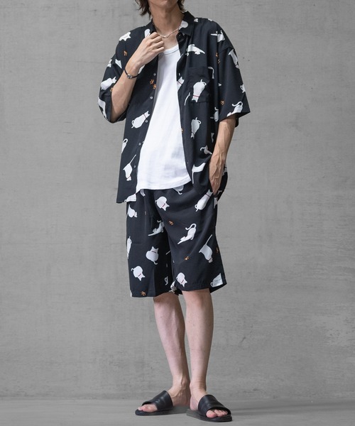 Naive magic（ナイーブマジック）の「【a】シルクタッチ ポリエステル 総柄シェフショーツ（その他パンツ・メンズ・ピンク/ホワイト/ブラック系その他2/ブラック系その他/ブラック/ブラック系その他3・LARGE/MEDIUM）」の14枚目の写真