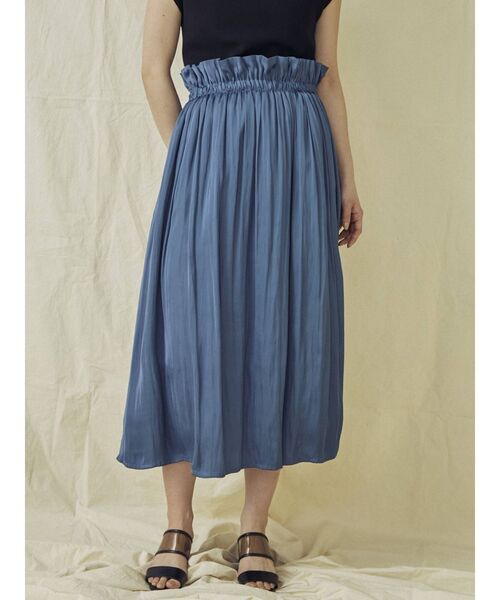 THE DAYZ TOKYO（ザデイズトーキョー）の「【THE DAYZ TOKYO】サテンギャザースカート（スカート・レディース・ブラック/ベージュ/ブルー・FREE）」の4枚目の写真