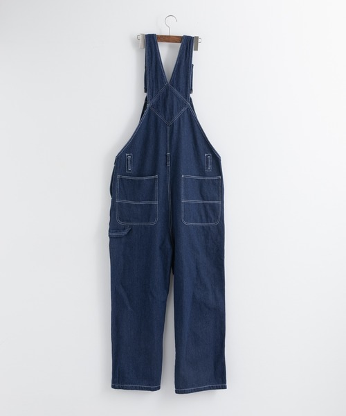 Rocky Monroe(ロッキーモンロー)の「10oz 無地 オーバーオール デニム/ヒッコリーワイドサロペット オールインワン(サロペット/オーバーオール・メンズ・ブラック/インディゴブルー/ストライプ/ワンウォッシュ/ケミカルウォッシュ/キナリ・S/M/L)」の8枚目の写真
