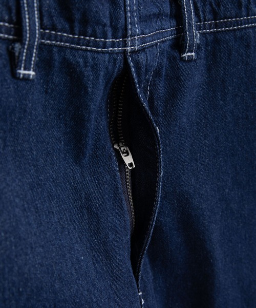 Rocky Monroe(ロッキーモンロー)の「10oz 無地 オーバーオール デニム/ヒッコリーワイドサロペット オールインワン(サロペット/オーバーオール・メンズ・ブラック/インディゴブルー/ストライプ/ワンウォッシュ/ケミカルウォッシュ/キナリ・S/M/L)」の12枚目の写真