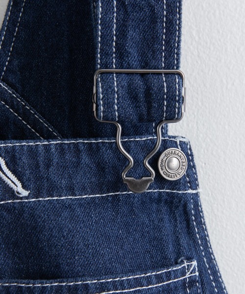 Rocky Monroe(ロッキーモンロー)の「10oz 無地 オーバーオール デニム/ヒッコリーワイドサロペット オールインワン(サロペット/オーバーオール・メンズ・ブラック/インディゴブルー/ストライプ/ワンウォッシュ/ケミカルウォッシュ/キナリ・S/M/L)」の13枚目の写真