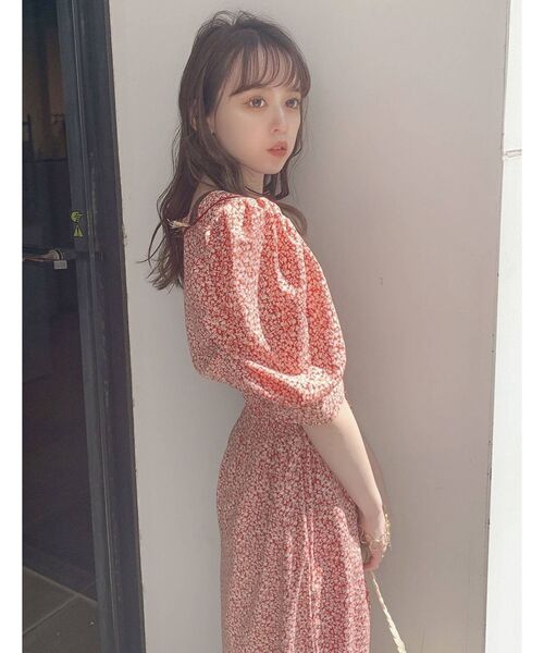 dazzlin（ダズリン）の「フラワーパワショルギャザーワンピース